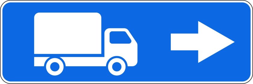 Дорожный знак 6.15.2 направление движения для грузовых автомобилей