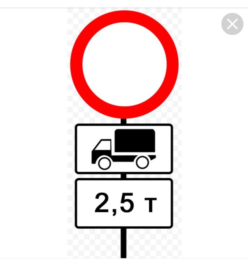 Знак движение грузовым запрещено 5т