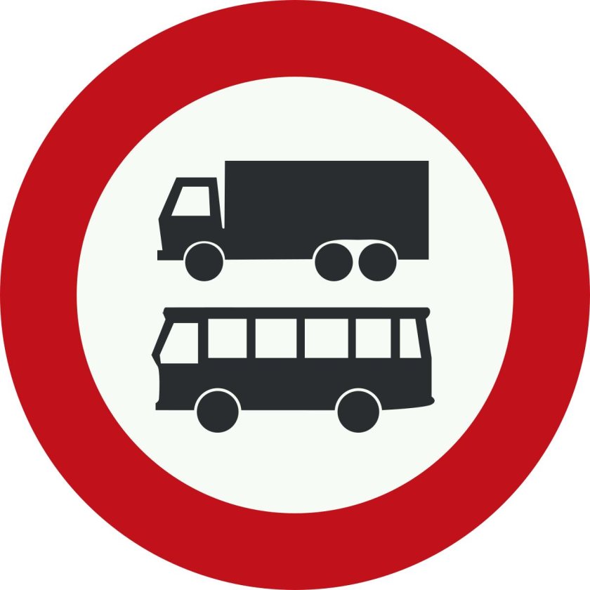 Круглый знак с грузовиком