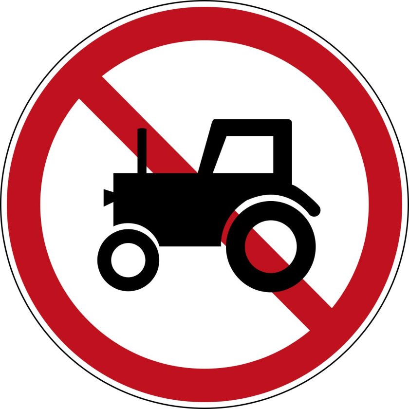 Знак движение тракторов запрещено