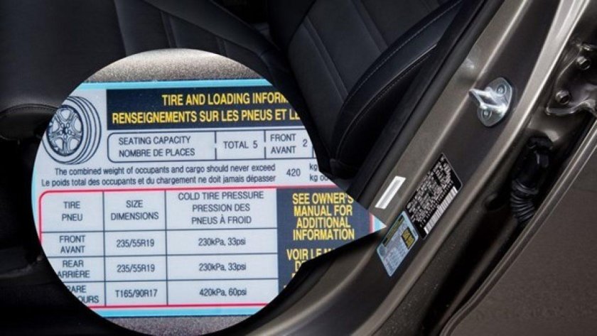 Табличка давления шин Sportage 3