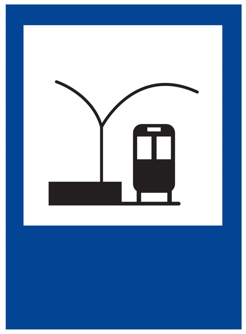 Дорожный знак трамвай