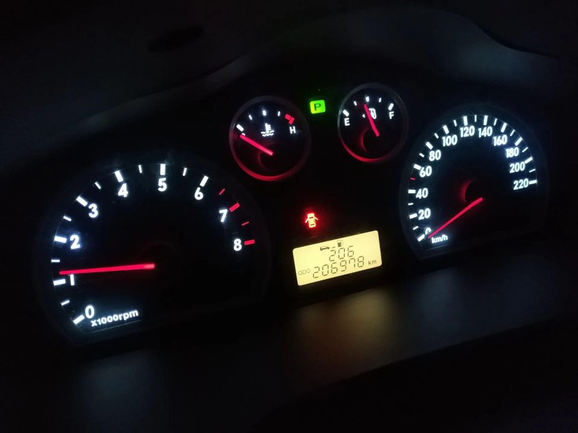 Санта Фе Классик лампочки в панели приборов