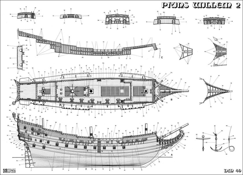 Чертеж корабля prins willem