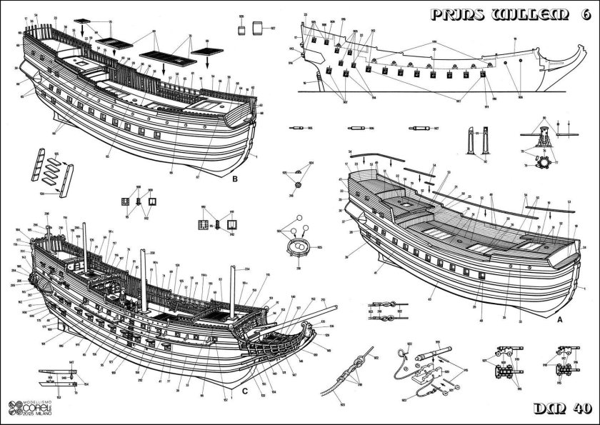 Чертеж корабля prins willem