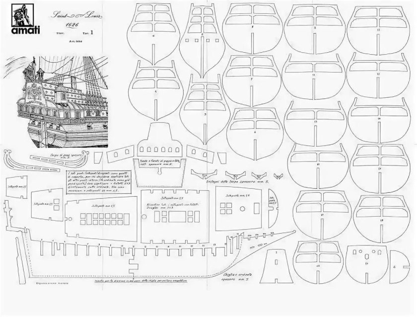 Галеон Сан Джованни Батиста чертежи