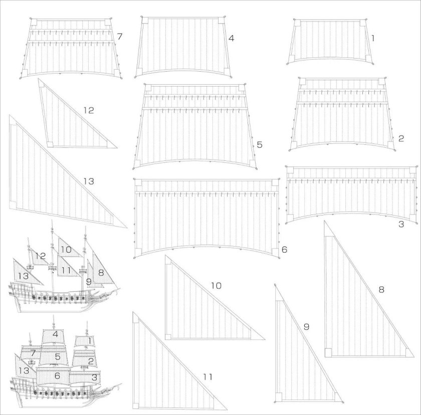 Схема корабля черная Жемчужина