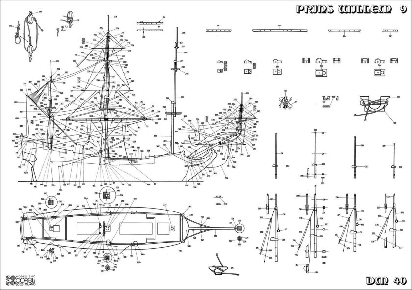 Модель корабля чертежи prins Willem