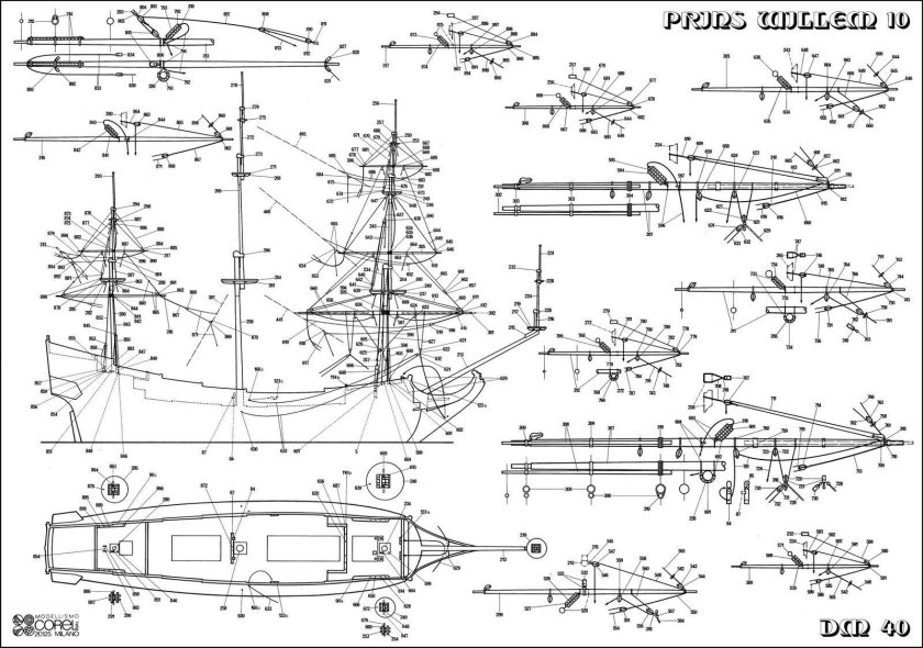 Модель корабля чертежи prins Willem