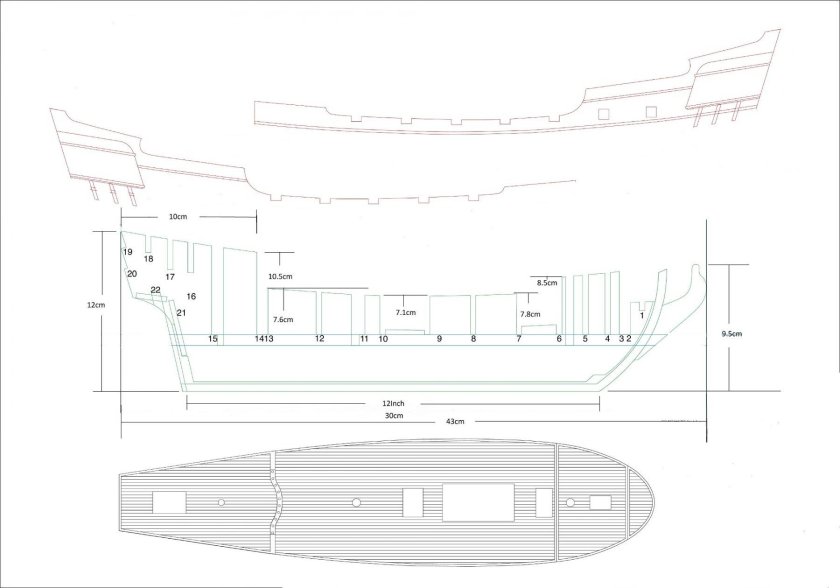 Схема корабля черная Жемчужина