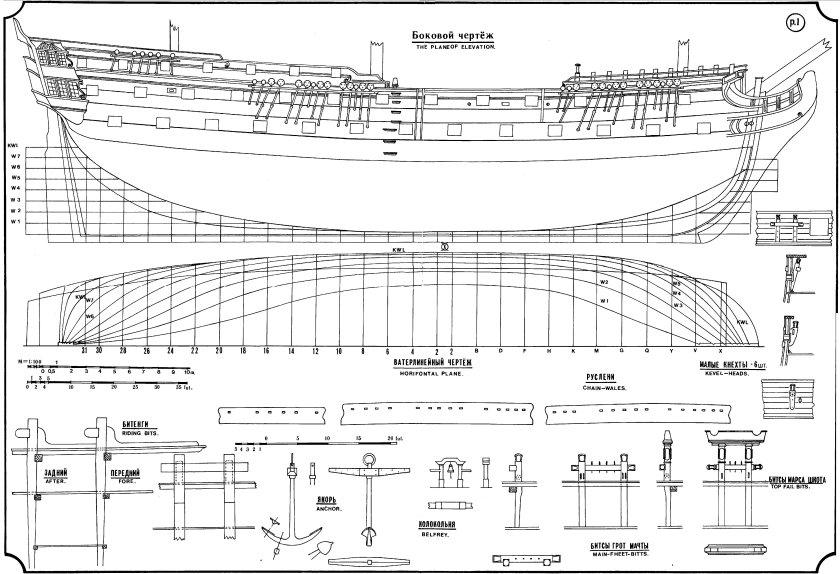 Чёрная Жемчужина корабль чертёж для моделирования