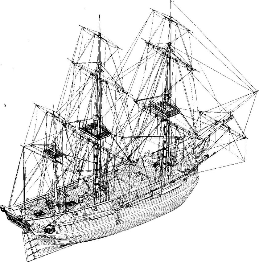 HMS Bounty корабль чертёж