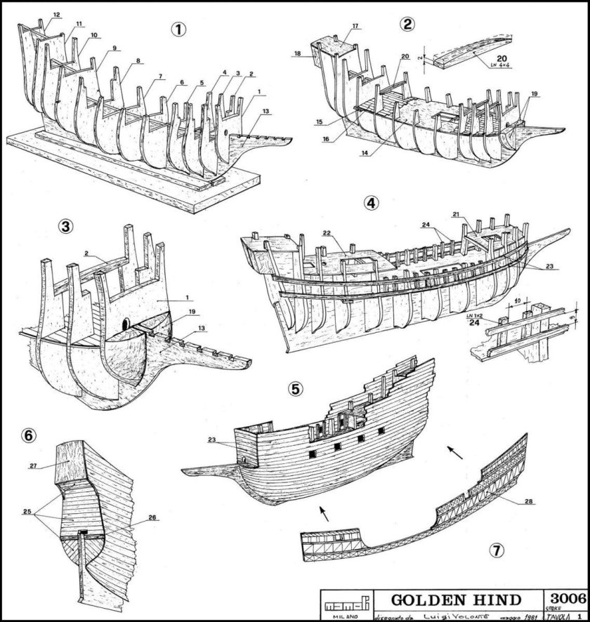 Чертеж шпангоуты Моделист конструктор