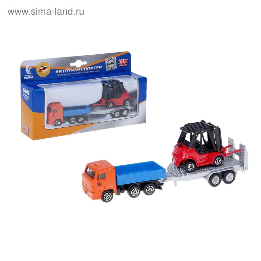 Набор металлических машин прицеп 2 шт