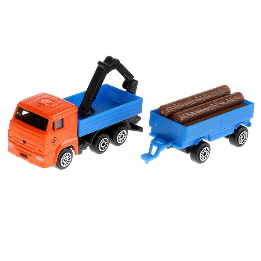 Грузовик Технопарк КАМАЗ С краном + прицеп (SB-17-83wb) 8.5 см