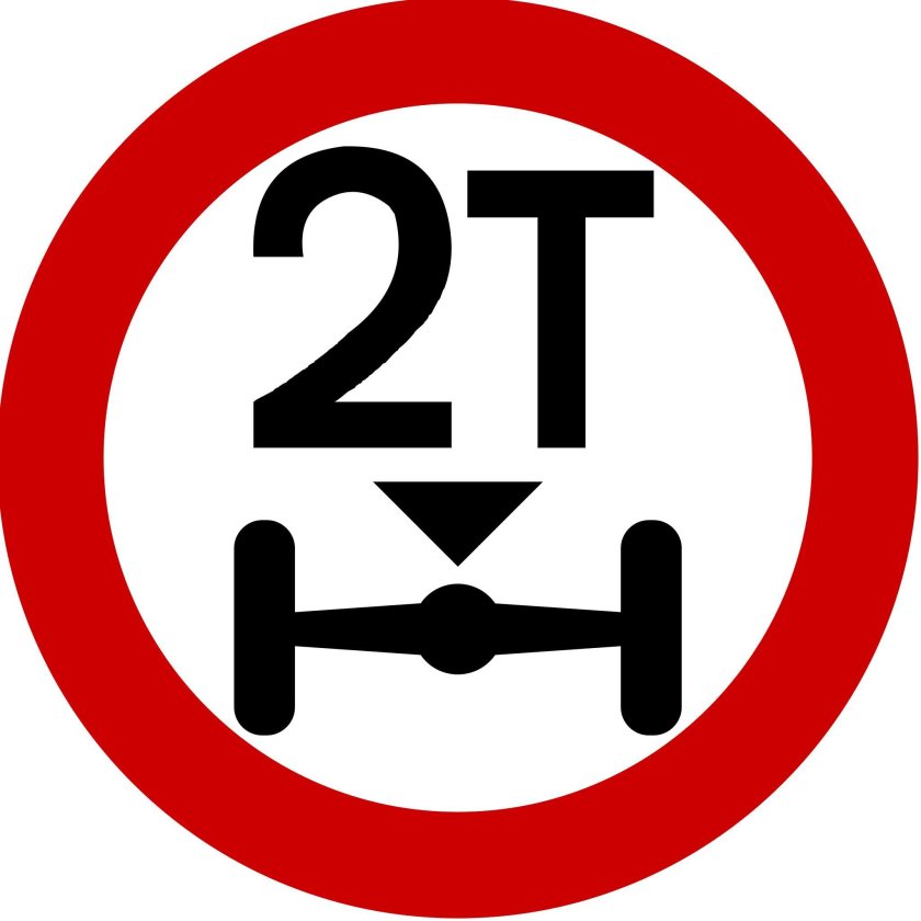 Знак ограничение массы 8т