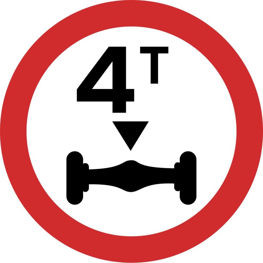 Знак нагрузка на ось