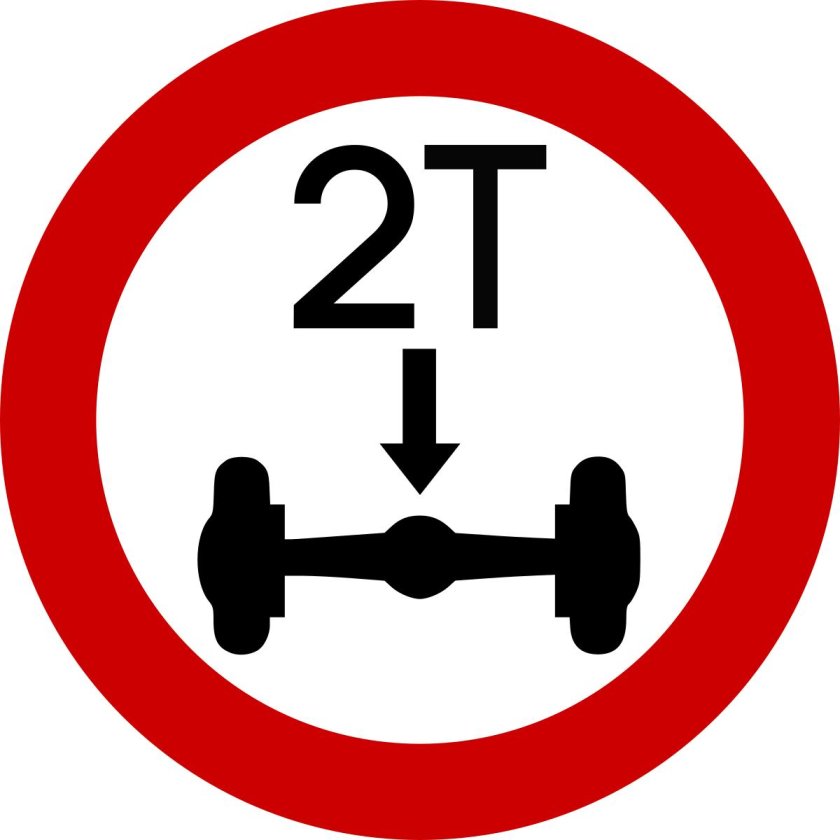 Ограничение нагрузки на ось знак