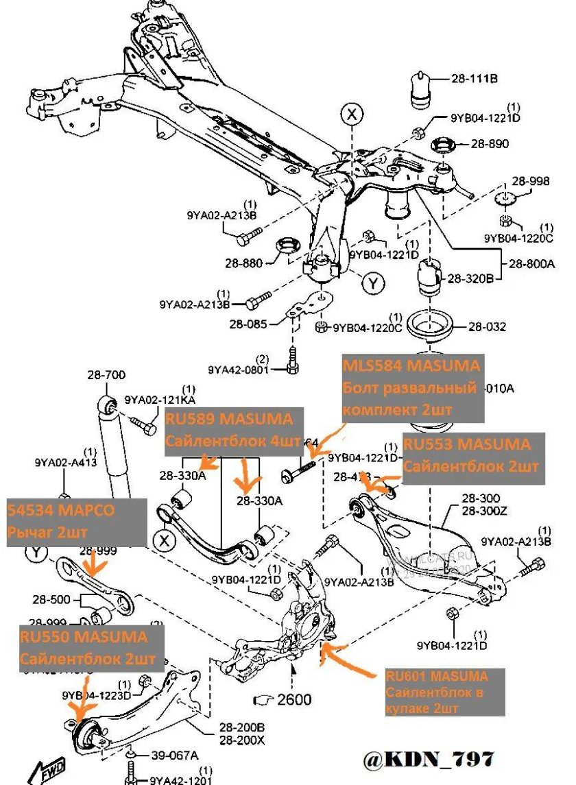 Мазда 6 задняя подвеска схема