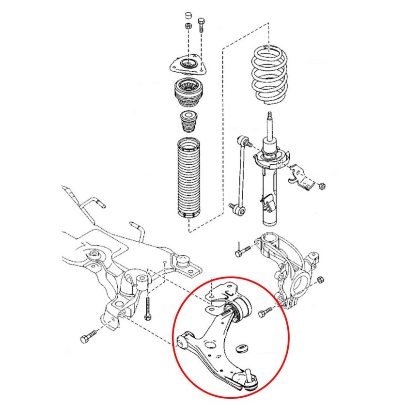 Мазда 3 передняя подвеска схема