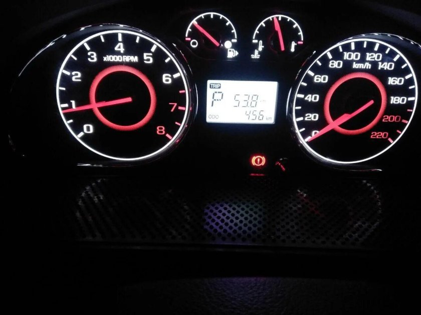 Пересвет панели приборов Daewoo Gentra