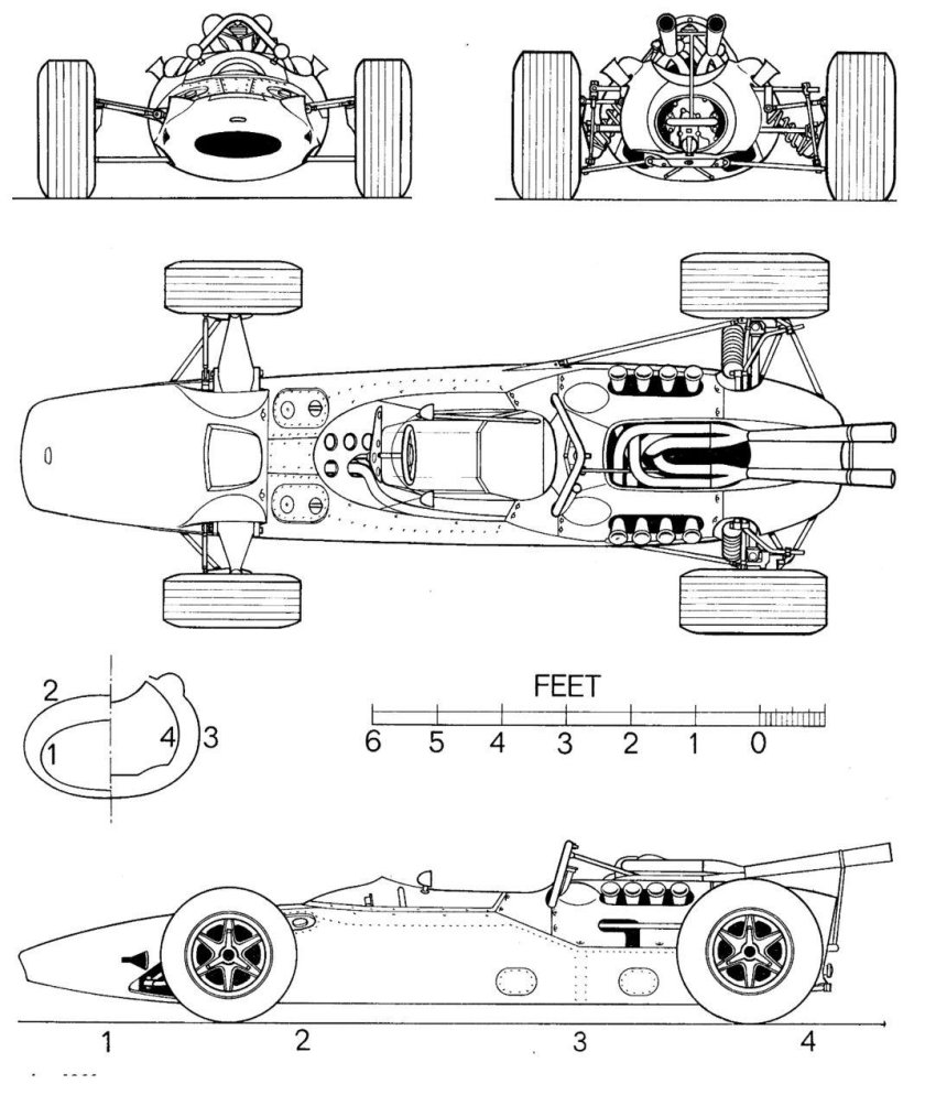 Болид f1 чертеж