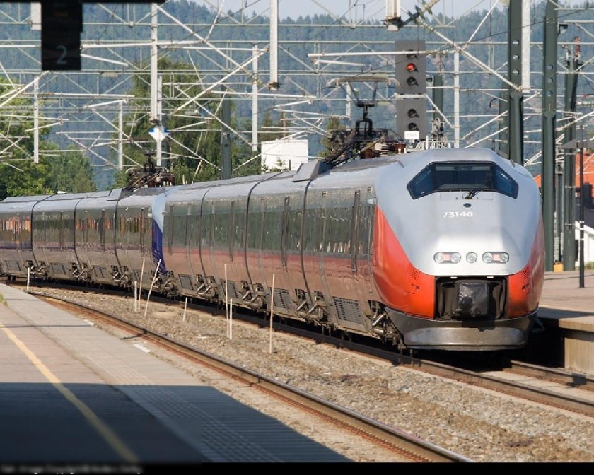 Скоростной поезд в норвегии