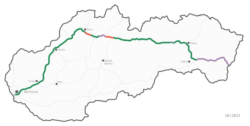 Карта платных дорог Словакии