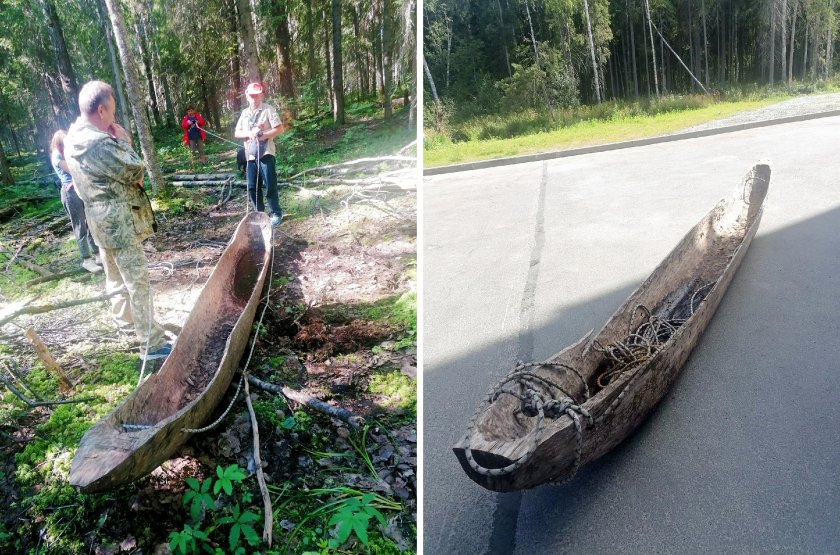 Лодка долблёнка Архангельская