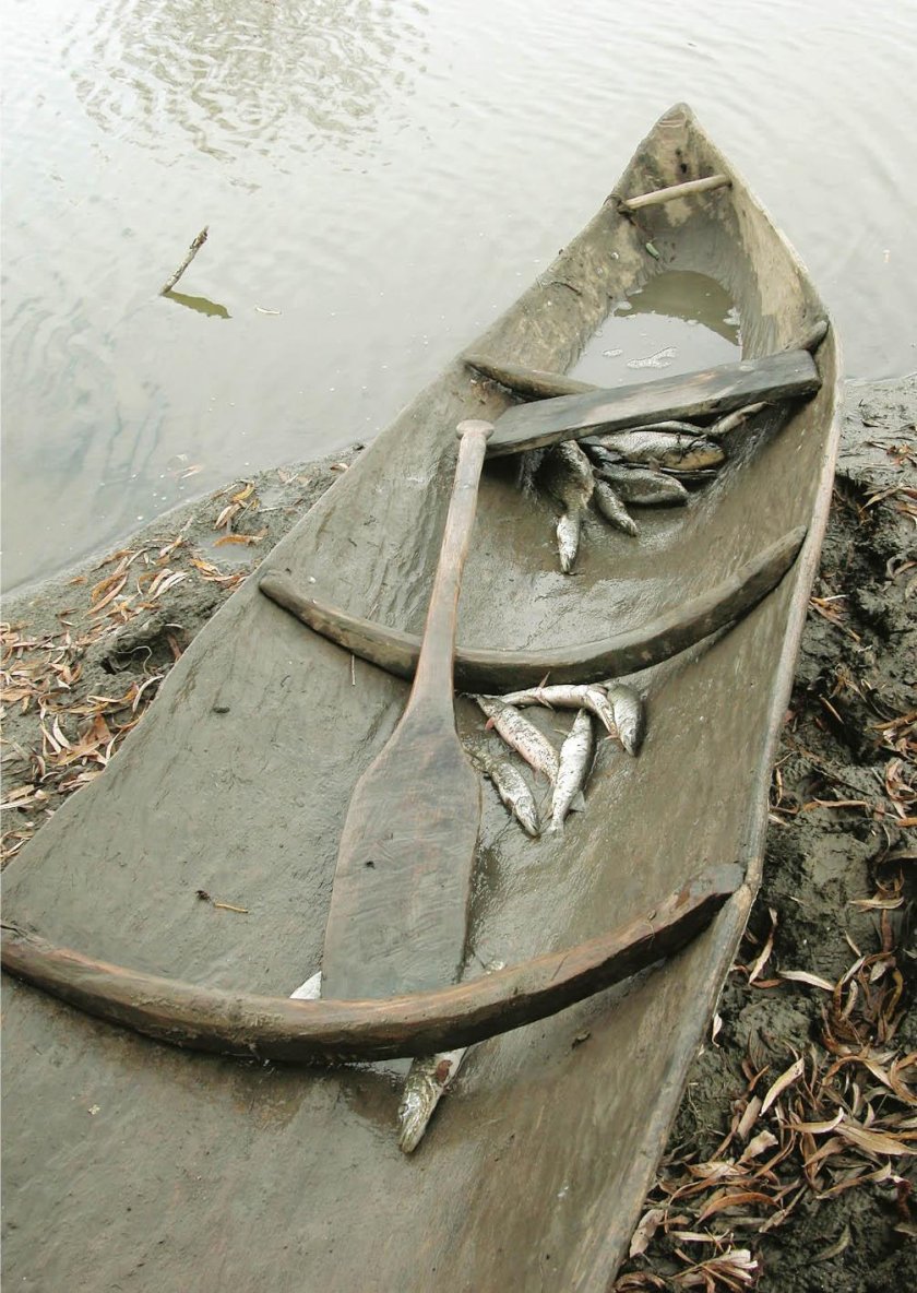 Селькупы и лодка долбленка