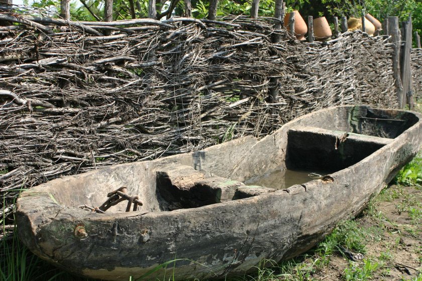 Лодка-долбленка Первобытная