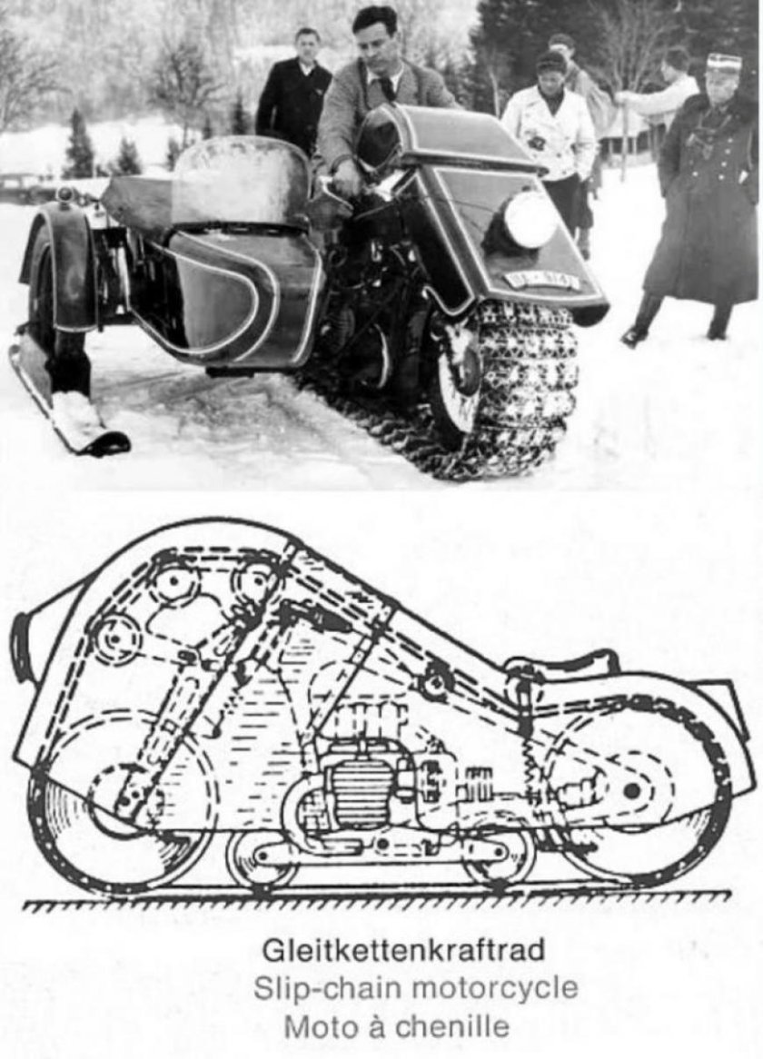 Снегоход BMW Schneekrad 1936