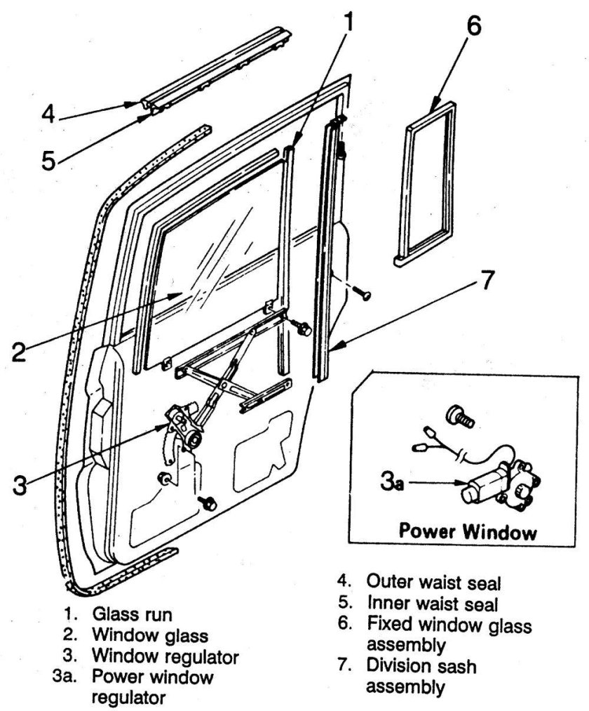 Уплотнитель внутренний стекла Isuzu Bighorn