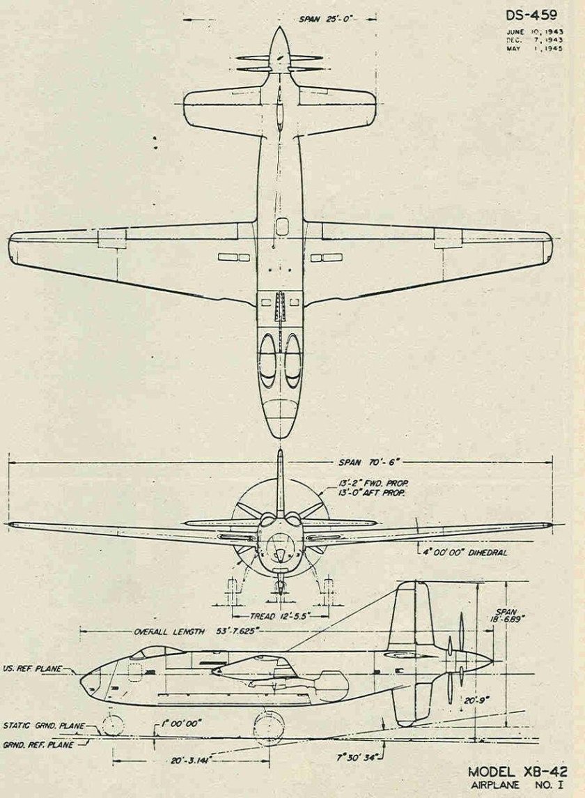 Douglas XB-42 Blueprint