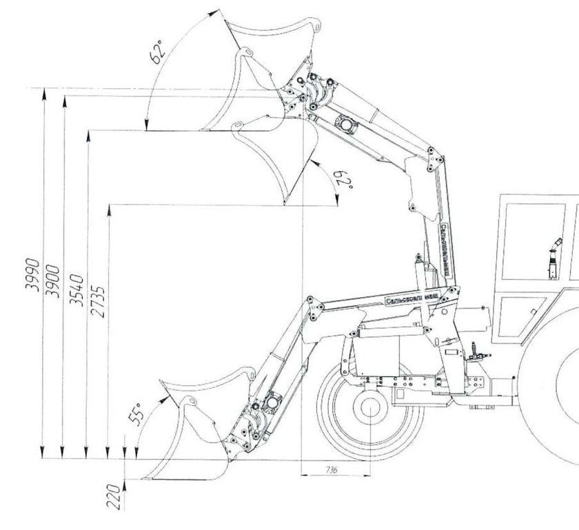 Высота подъема куна на МТЗ 82