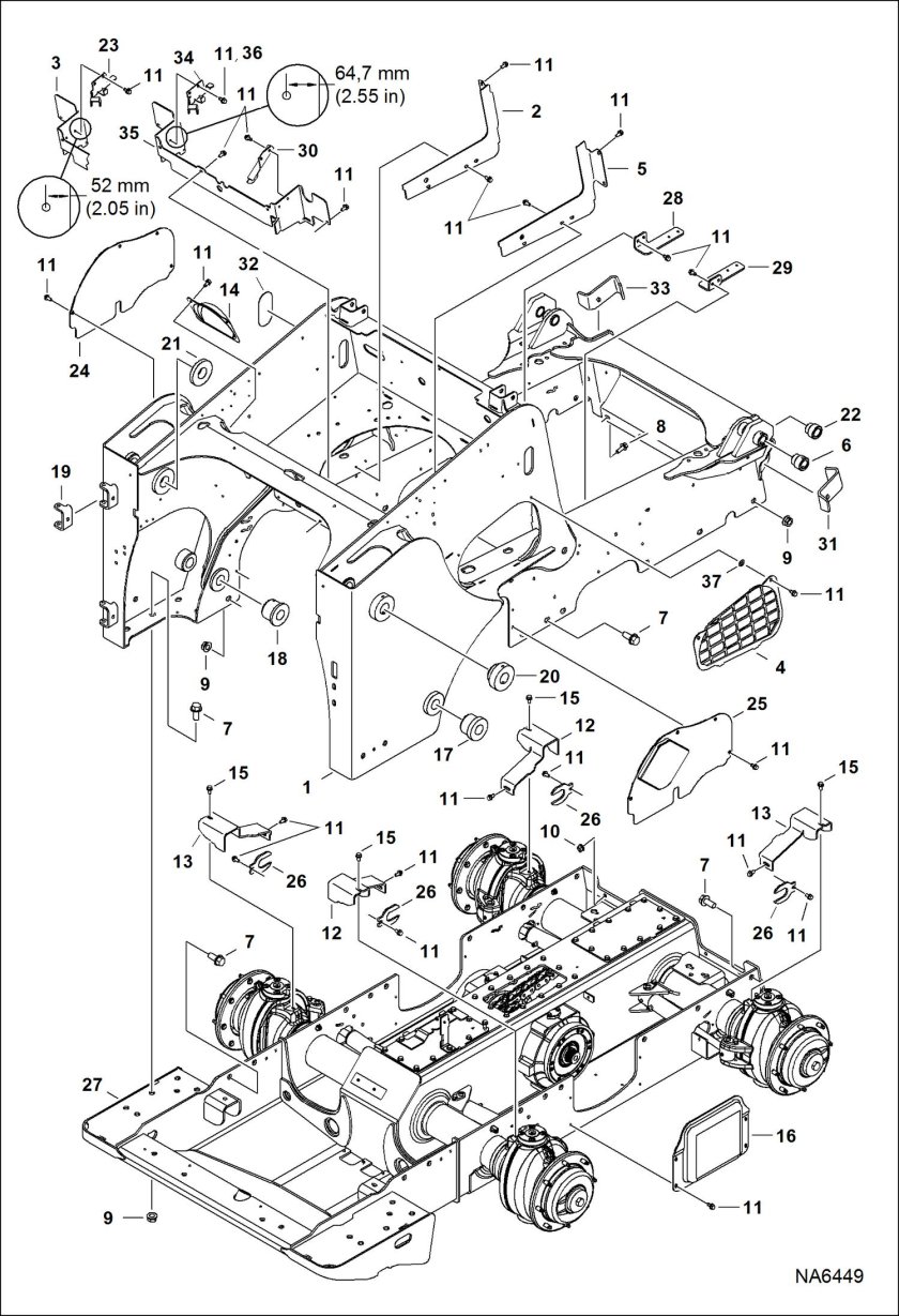 Шасси бобката запчасть