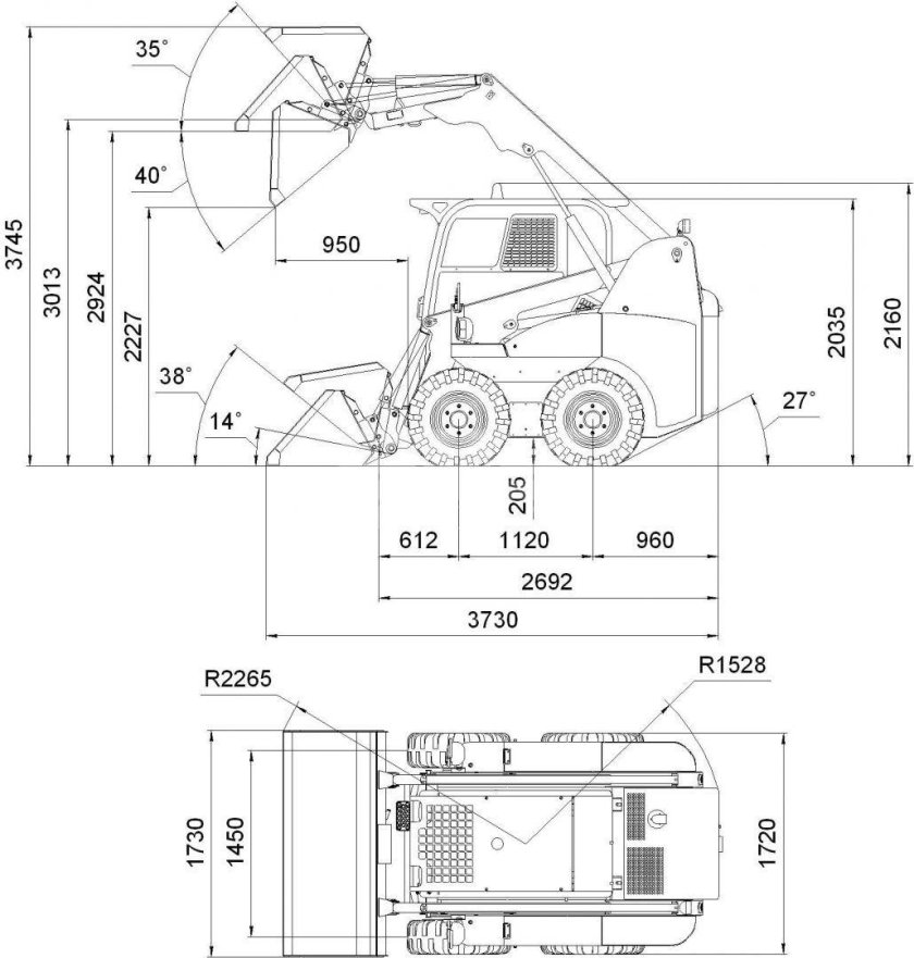 Мини-погрузчик ЧЕТРА МКСМ 1200м