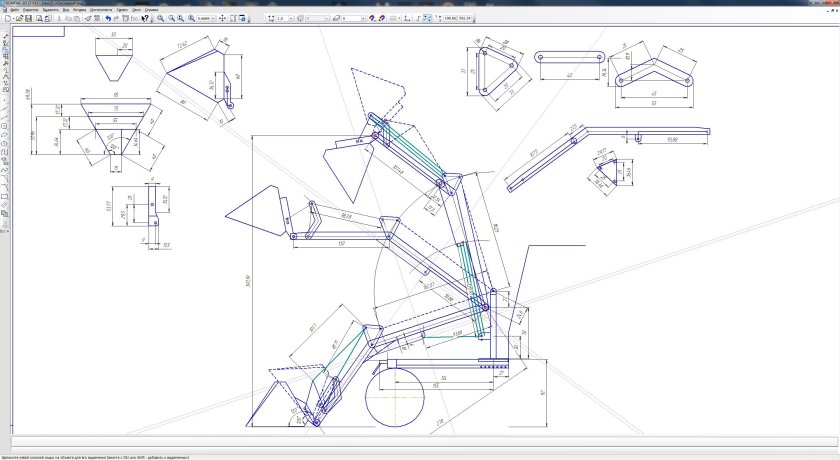 Чертеж мини погрузчика переломка