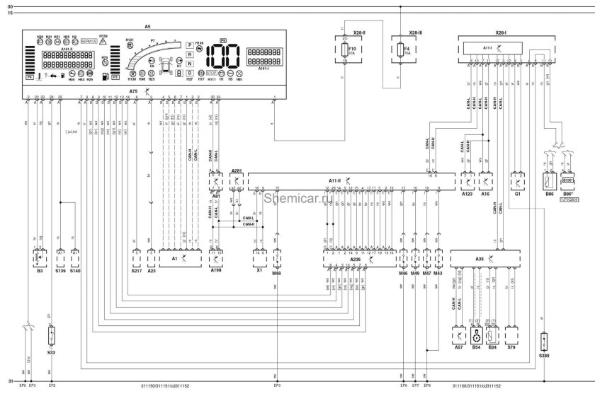 Схема электрооборудования Renault Scenic 2