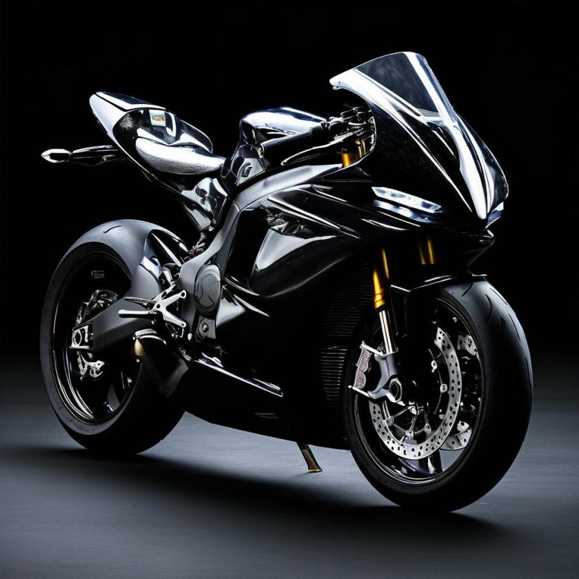 Мотоцикл чёрный спортивный