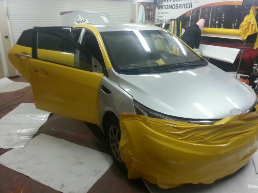 Оклейка авто желтой пленкой цвета