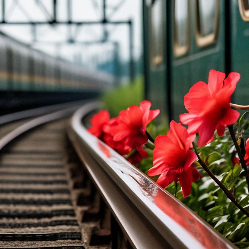 Железная дорога цветы