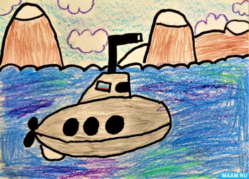 Рисование подводная лодка старшая группа