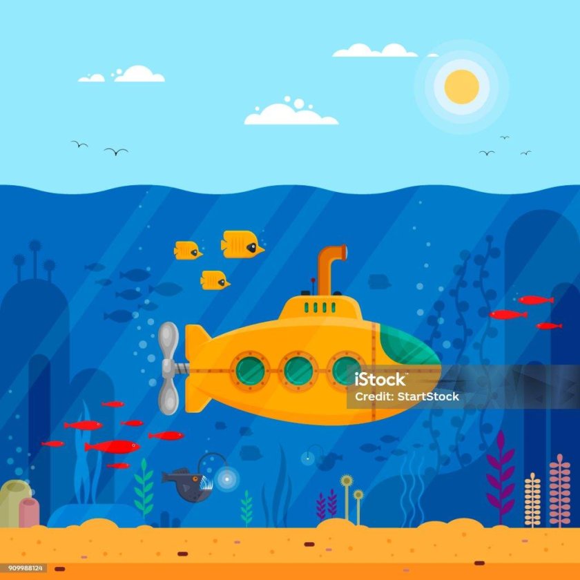 Подводная лодка рисунок