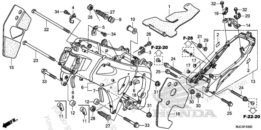 Болты крепления двигателя к раме cbr600rr