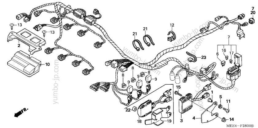 Электросхема Honda cbr600rr
