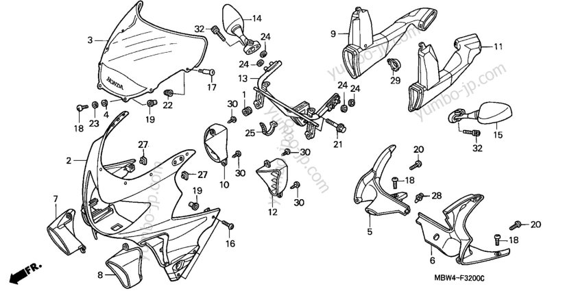 Чертеж мотоцикла Хонда СБР 600