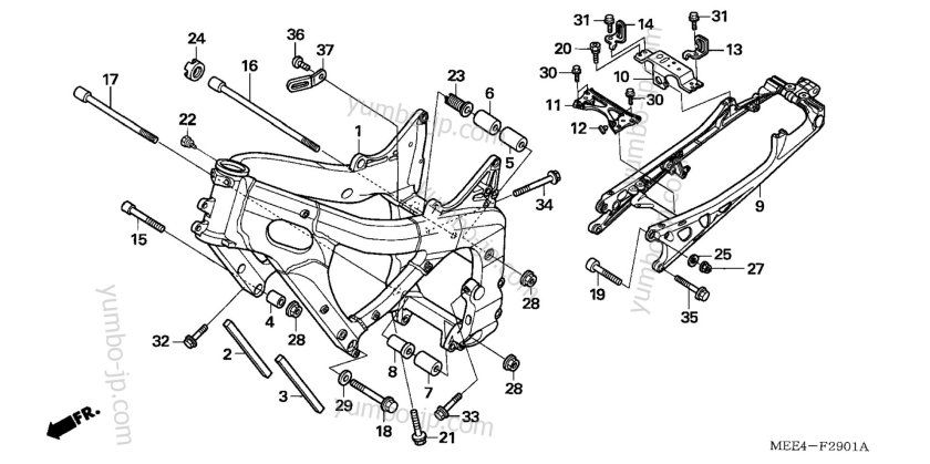 Крепление двигателя cbr600rr 05 к раме