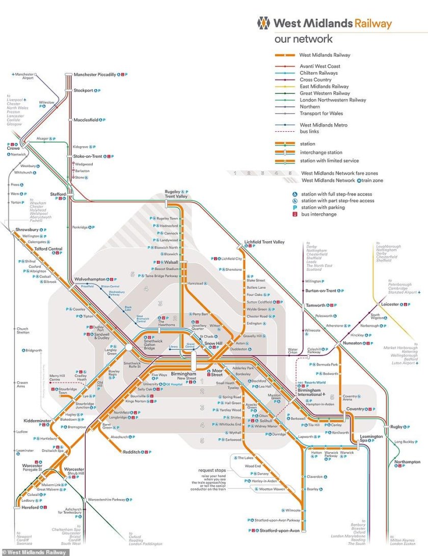 West Midlands Railway Network Map