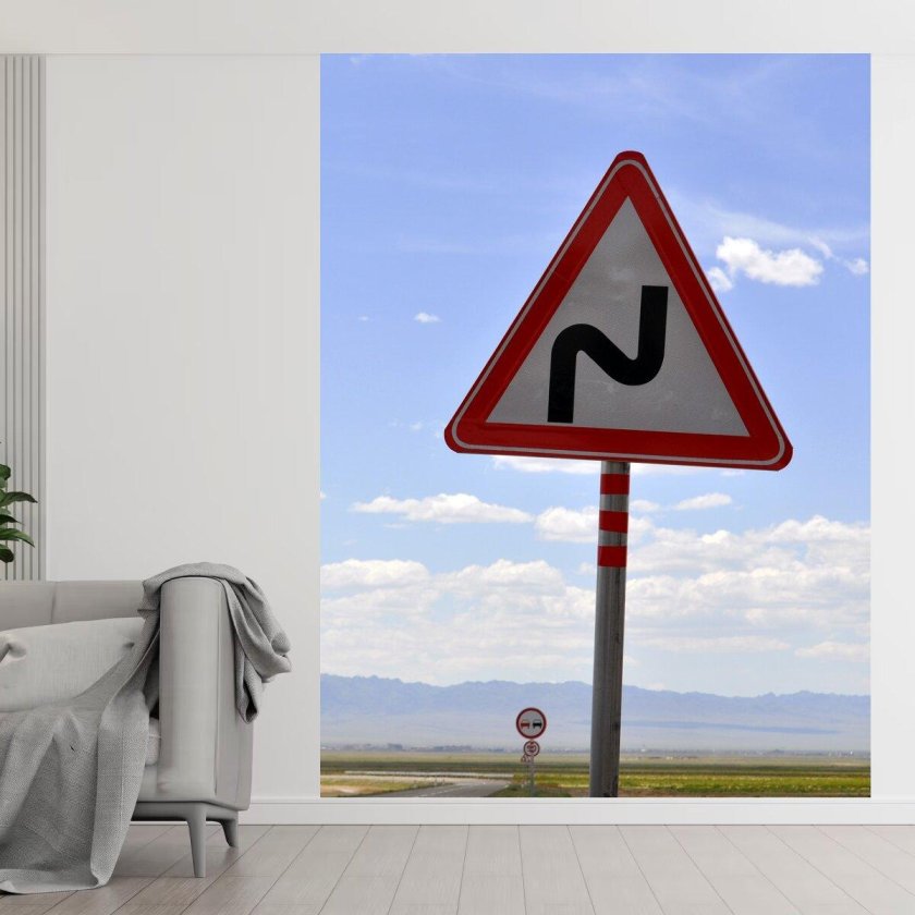 Дорожный знак зигзаг